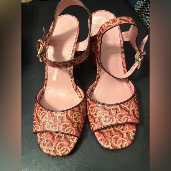 Coach Pink Patterned Women's Heels - Picture 1 of 4